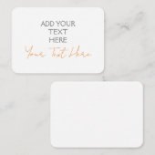ミニマルモダンリストプレーン追加パーソナライズされた文字 エンクロージャーカード (正面/裏面)