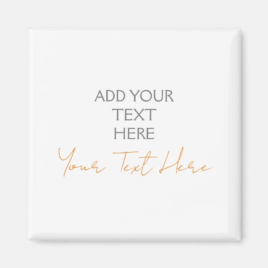 ミニマルモダンリストプレーン追加パーソナライズされた文字 マグネット (正面)