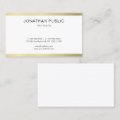 ミニマルモダンリストプレーン金ゴールドルックラグジュアリートレンディー 名刺 (正面/裏面)