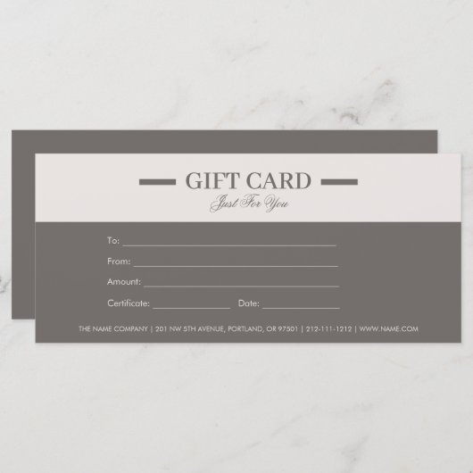 ミニマルモダンリストプロフェッショナルギフト証明書 (正面/裏面)