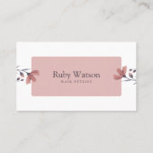 ミニマルモダンリストヘアスタイリスト赤面ピンクフローラ ロイヤリティカード (裏面)