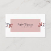 ミニマルモダンリストヘアスタイリスト赤面ピンクフローラ 名刺 (裏面)