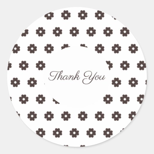 ミニマルモダンリストベージュとブラウンヴィンテージパターン ラウンドシール (正面)