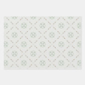 ミニマルモダンリストベージュとブラウンヴィンテージパターン ラッピングペーパーシート (正面3)