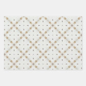 ミニマルモダンリストベージュとブラウンヴィンテージパターン ラッピングペーパーシート (正面2)
