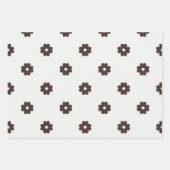 ミニマルモダンリストベージュとブラウンヴィンテージパターン ラッピングペーパーシート (正面)