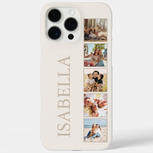 ミニマルモダンリストベージュカスタムフォトモノグラム Case-Mate iPhoneケース (裏面)