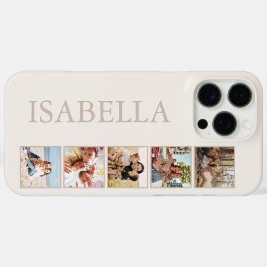 ミニマルモダンリストベージュカスタムフォトモノグラム Case-Mate iPhoneケース (裏面 (横))