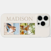 ミニマルモダンリストベージュカスタムフォトモノグラム Case-Mate iPhoneケース (裏面 (横))