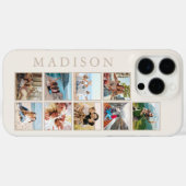 ミニマルモダンリストベージュカスタムフォトモノグラム Case-Mate iPhoneケース (裏面 (横))