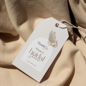 ミニマルモダンリストベージュバタフライブライダルシャワー ギフトタグ