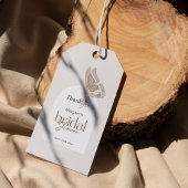 ミニマルモダンリストベージュバタフライブライダルシャワー ギフトタグ