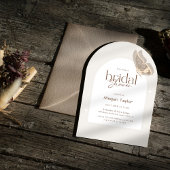 ミニマルモダンリストベージュバタフライブライダルシャワー 招待状