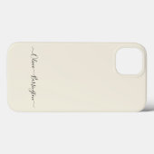 ミニマルモダンリストベージュ色オフWhitスクリプト名前をカスタムする Case-Mate iPhoneケース (裏面 (横))