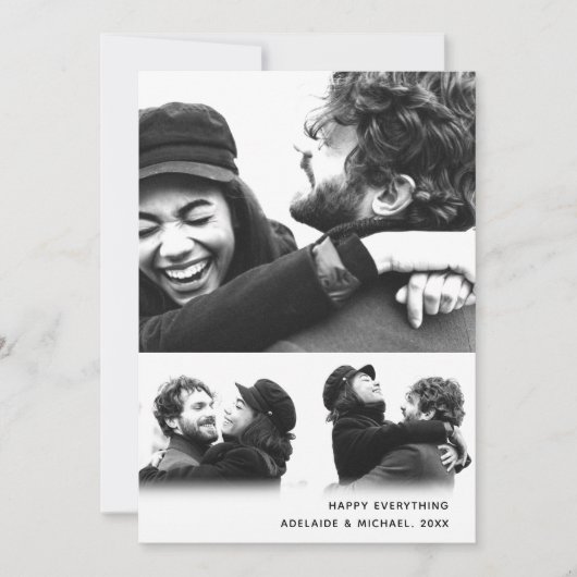 ミニマルモダンリストホリデーフォトコラージュカード シーズンカード (正面)