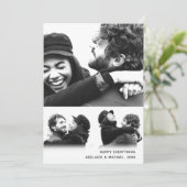 ミニマルモダンリストホリデーフォトコラージュカード シーズンカード (スタンド正面)