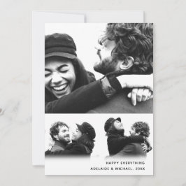 ミニマルモダンリストホリデーフォトコラージュカード シーズンカード