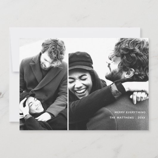 ミニマルモダンリストホリデーフォトコラージュカード シーズンカード (正面)