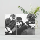 ミニマルモダンリストホリデーフォトコラージュカード シーズンカード (スタンド正面)