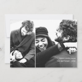 ミニマルモダンリストホリデーフォトコラージュカード シーズンカード