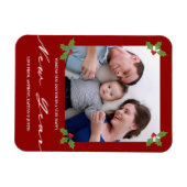 ミニマルモダンリストホリー写真新年 マグネット (横)