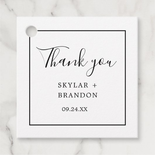 ミニマルモダンリストホワイトありがとう フェイバータグ (正面)