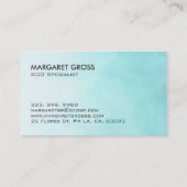 ミニマルモダンリストホワイトとブルーの水の色グラデーション 名刺 (裏面)