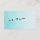 ミニマルモダンリストホワイトとブルーの水の色グラデーション 名刺 (正面)
