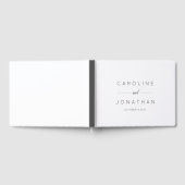 ミニマルモダンリストホワイトカスタムウェディング ゲストブック (全面)