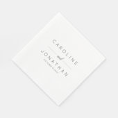 ミニマルモダンリストホワイトカスタムウェディング スタンダードランチョンナプキン (角)