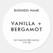 ミニマルモダンリストホワイトキャンドルラベル ラウンドシール (正面)