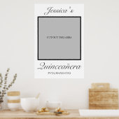 ミニマルモダンリストホワイトキンセニェラ写真プロップ ポスター (キッチン)