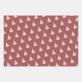 ミニマルモダンリストホワイトクリスマスツリーパターン ラッピングペーパーシート (正面3)