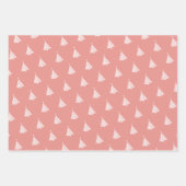 ミニマルモダンリストホワイトクリスマスツリーパターン ラッピングペーパーシート (正面2)