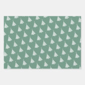 ミニマルモダンリストホワイトクリスマスツリーパターン ラッピングペーパーシート (正面)