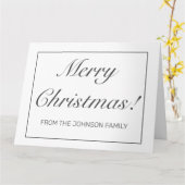 ミニマルモダンリストホワイトクリスマス折り返し挨拶 カード (黄色い花)