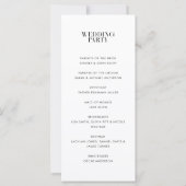 ミニマルモダンリストホワイトシック結婚式 プログラム (裏面)