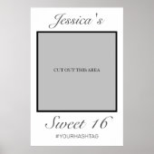 ミニマルモダンリストホワイトスウィート16フォトプロップ ポスター (正面)