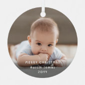 ミニマルモダンリストホワイトタイポグラフィオーバーレイ2写真 メタルオーナメント (正面)