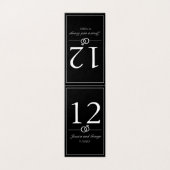 ミニマルモダンリストホワイトテーブル番号カード (外部フラット)