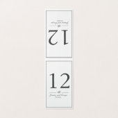 ミニマルモダンリストホワイトテーブル番号カード (外部フラット)