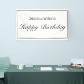 ミニマルモダンリストホワイトハッピーバースデーバナー 横断幕 (トレードショー)