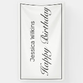 ミニマルモダンリストホワイトハッピーバースデーバナー 横断幕 (縦)