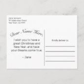 ミニマルモダンリストホワイトハッピーホリデーズグリーティング 案内ポストカード (裏面)