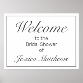 ミニマルモダンリストホワイトブライダルシャワーウェルカムサイン ポスター