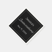 ミニマルモダンリストホワイトブラッククインセアニラ スタンダードカクテルナプキン (角)