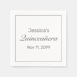 ミニマルモダンリストホワイトブラッククインセアニラ スタンダードカクテルナプキン