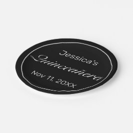 ミニマルモダンリストホワイトブラッククインセアニラ ペーパープレート