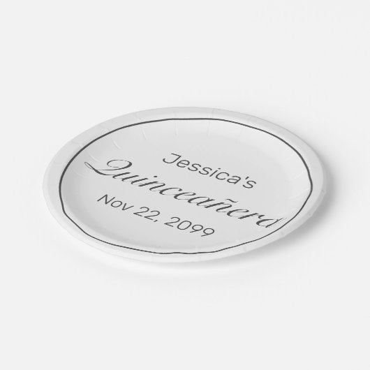 ミニマルモダンリストホワイトブラッククインセアニラ ペーパープレート (アングル)