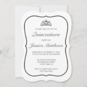 ミニマルモダンリストホワイトブラッククインセアニラ 招待状 (正面)